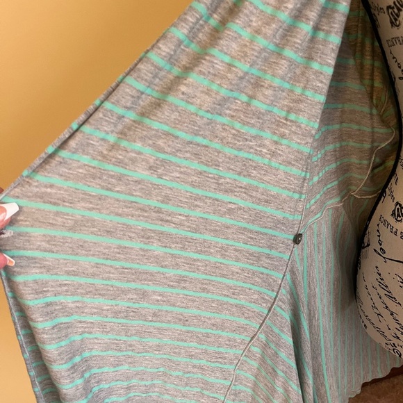 LADIES LONG JACKET GREEN/GREY STRIPES SIZE XL MADE IN THE 🇺🇸 USA - Picture 12 of 13